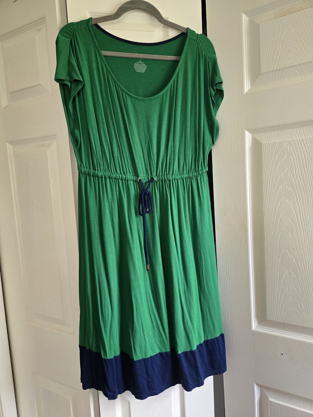 LIZ LANGE Maternity Green Navy Colorblock Midi Dress XL